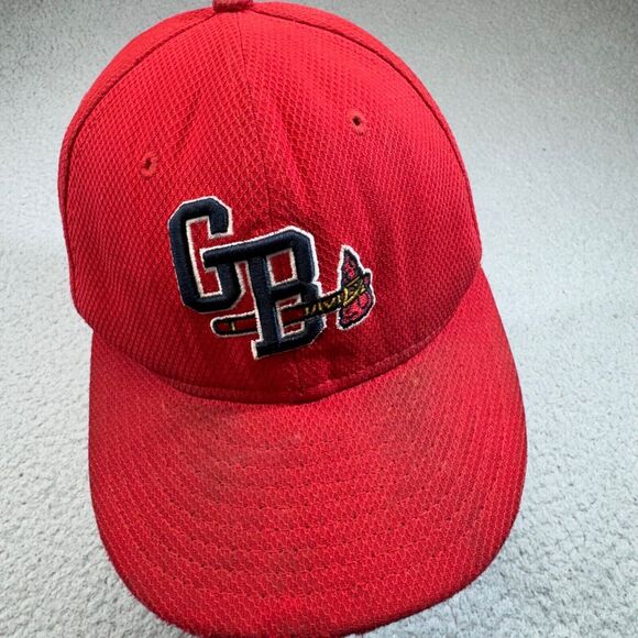 Gwinnett‎ Braves Baseball Hat Cap Fitted 6 7/8 Youth Red New Era 59 Fifty MiLB - Picture 1 of 14